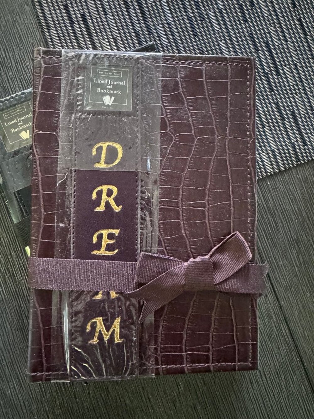Sheffield Home faux crocodile embossed leather lined journal